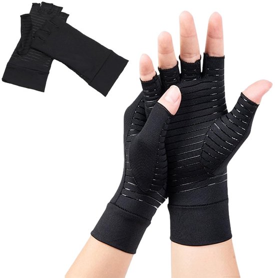Compressiehandschoenen Vrouwen en Mannen Vingerloze Handschoenen Voor Het Verlichten van Pijn In Carpaal Tunnel, Handspalk, Polspalk, M