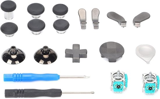 Controller Accessoires - Vervangende Knoppen - Gaming Verbeteren - Metalen Duurzaamheid - 19-delig - Zilver
