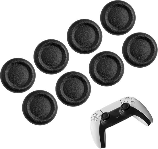 Controller Covers - Grip Caps - Gaming Comfort - Antislip Bescherming - Set van 8 - Zwart van Merkloos