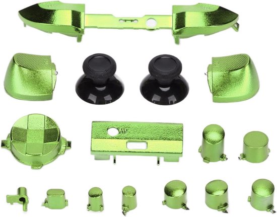 Controller Knop Set - Vervangende Knoppen - Gaming Personaliseren - Galvaniseer Afwerking - 12 x 8 x 3 cm - Groen van Merkloos