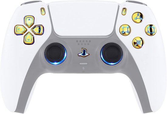 Controller Knoppen Set - LED Knoppen Kit - Controller Aanpassen - 7 Kleuren 9 Modi - 3x2x1 cm - Chroom Goud