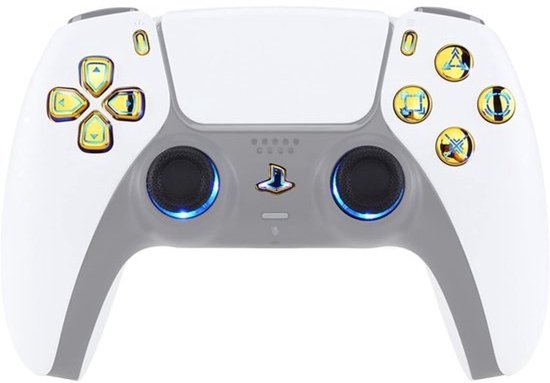 Controller Knoppen Set - LED Knoppen Kit - Controller Aanpassen - 7 Kleuren 9 Modi - 3x2x1 cm - Chroom Goud
