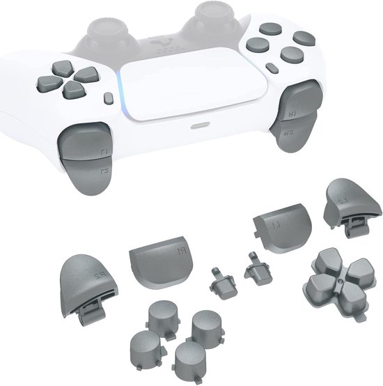 Controller Knoppen Set - Vervangende Knoppen - Controller Personaliseren - Precisie Pasvorm - Volledige Set - Staal Grijs