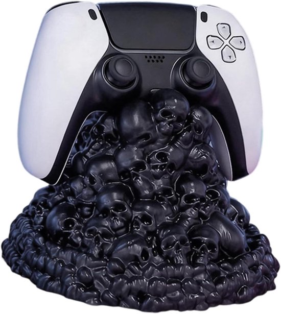 Controller Standaard - Gaming Accessoire Houder - Bureau Organisatie - Doodskop Design - 125 x 17 cm - Zwart