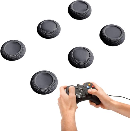 Controller Thumb Grips - Joystick Covers - Verbeterde Game Controle - Antislip Structuur - 6 Stuks - Zwart van Merkloos