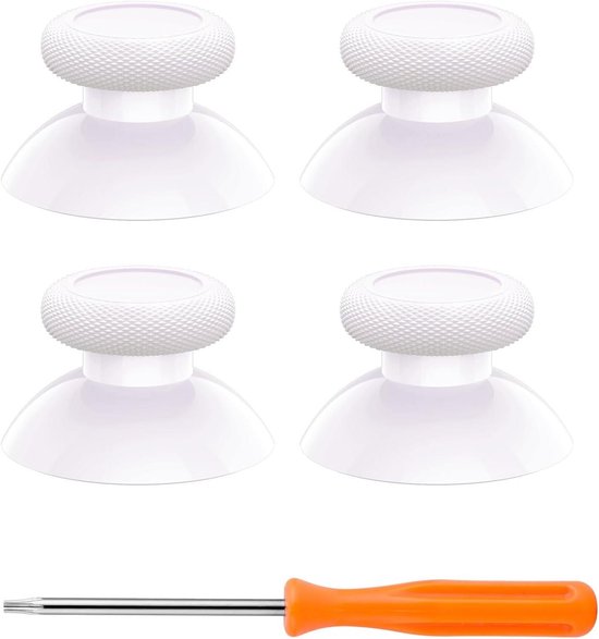 Controller Thumbsticks - Analoge Sticks - Controller Personaliseren - Vervangende Onderdelen - 4 Stuks - Wit
