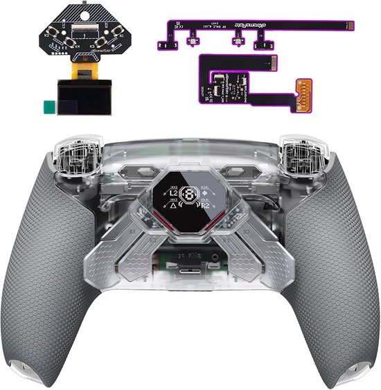 Controller Upgrade Kit - Remap Kit - Gaming Prestaties - OLED Display Trigger Stop - 10x8x1 cm - Transparant Grijs van Merkloos