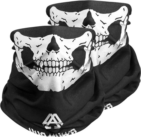 Cosensi - Halloween Bivakmuts voor Motor, Multifunctionele Schedel Sjaal, Skeletmasker voor Warmte- en Windbescherming - Zwart van Merkloos