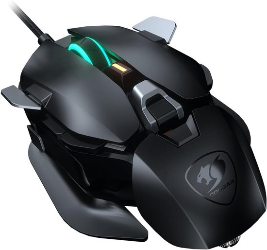 Cougar Dualblader Gaming Muis - 16000 DPI Sensor, Ambidextrous Design, 9 Programmeerbare Knoppen, RGB Verlichting - Zwart