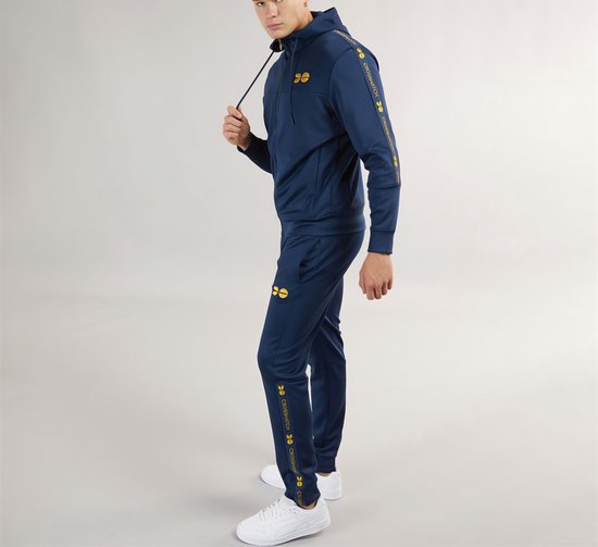 Crosshatch heren trainingspak navy met logo details – maat M van Merkloos