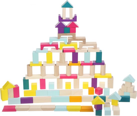 Cubika houten blokkenset - 100 stuks van Cubika