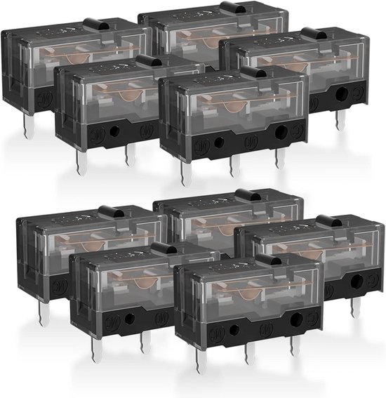 Custom Black Kailh GM 8.0 Mouse Switch - 10 Stuks - Vervang Muisklik Gevoel - Upgrade Gaming Muis Schakelaars van Merkloos