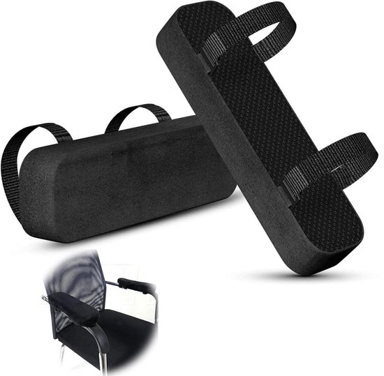Dailygoods - Dailygoody - Bureaustoel Armleuningen - Comfortabel - Ergonomisch - 25x7,5x3 cm - Memory Foam - Pijnverlichting - Geschikt voor Kantoor en Gaming