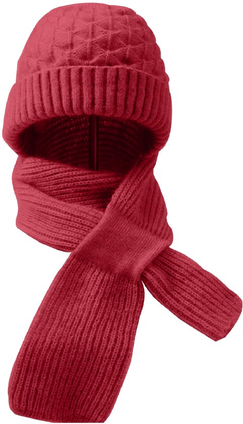 Dailygoods - Dailygoody - Geïntegreerde gehoorbescherming - Winddicht Cap Sjaal - Warmte en comfort - Winter Hoed Sjaal Set - Geschikt voor vrouwen - Koud weer acc van Dailygoods