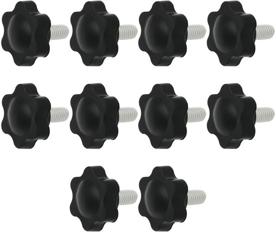 Dailygoods - Pedaal Vergrendeling Schroeven - M6x14mm - 10 Stuks - Handmatig Aangedraaid - Zwart - Compatibel met Logitech - Perfect voor Gaming