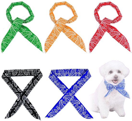 Dailygoods- Verkoelende Sjaal - 5 Stuks - Verstelbaar - Sneldrogend - Duurzaam - Geschikt voor Honden/Katten - Hoogwaardig Polyester - Koelsjaal