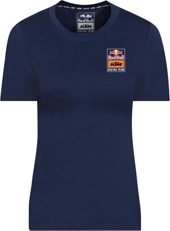Dames T-Shirt met Grote Rugprint - Sportief Navy Blauw Katoenmix
