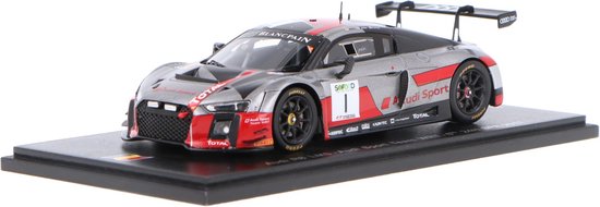 De 1:43 Diecast modelauto van de Audi R8 LMS Audi Sport Team WRT #1 van de 24H Spa 2017.De rijders waren A. Garcia / N. Muller en R. Rast Dit schaalmodel is beperkt met 300pc. De fabrikant is Spark. van Spark