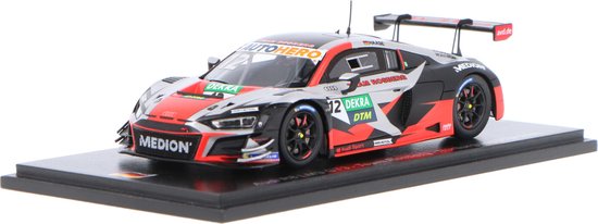 De 1:43 Diecast Modelauto van de Audi R8 LMS GT3 #12 van de DTM van 2021. De rijder was C. Haase. De fabrikant van het schaalmodel is Spark. Dit model is alleen online verkrijgbaar. van Spark