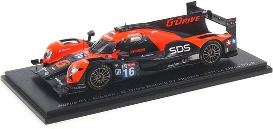 De 1:43 Diecast modelauto van de Aurus 01 Gibson 4.2L V8 Team G-Drive Racing #16 van de 24H LeMans van 2020.De coureurs waren R. Cullen / O. Jarvis en N. Tandy.De fabrikant van het schaalmodel is Sparkmodel.Dit model is alleen online beschikbaar van Sparkmodel
