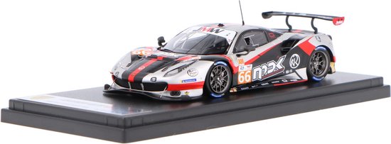 De 1:43 Diecast Modelauto van de Ferrari 488 GT3 EVO JMW Motorsport #66 van de 24H LeMans 2022. De rijders waren R. van der Zande / M. Kvamme en J. Hart. De fabrikant van het schaalmodel is Looksmart. van Looksmart