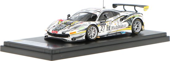 De 1:43 Diecast Modelcar van de Ferrari 488 GT3 Hub Auto #27 van de 24H Spa 2020. De coureurs waren M. Gomes / T. Blomqvist en K. Kobayashi. De fabrikant is Looksmart. van Looksmart