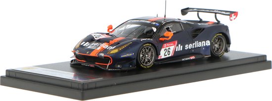De 1:43 Diecast Modelcar van de Ferrari 488 GT3 Octane126 #26 van de 24H Nurburgring 2020. De coureurs waren B. Grossmann / S. Trummer / J. Hirshi en L. Ludwig. De fabrikant is Looksmart. van Looksmart