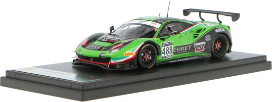 De 1:43 Diecast Modelcar van de Ferrari 488 GT3 Rinaldi Racing #488 van de 24H Spa 2020. De coureurs waren P. Ehret / D. Keilwitz / R. Mastronardi en D. Perel. De fabrikant is Looksmart. van Looksmart