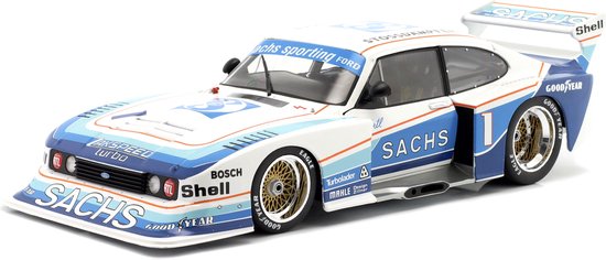 De 1:43 Diecast Modelcar van de Ford Capri Turbo Team Sachs #52 van de DRM van 1979. De bestuurder was H. Ertl. De fabrikant van het schaalmodel is Werk83.Dit model is alleen online beschikbaar. van Werk83