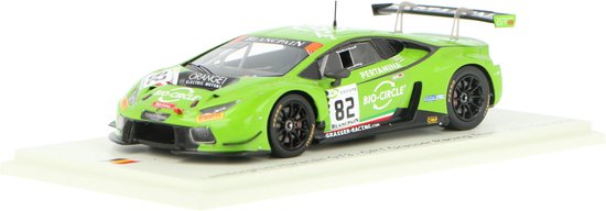 De 1:43 Diecast Modelcar van de Lamborghini Huracan GT3 Team Grasser Racing #82 van de 24H Spa van 2018. De coureurs waren R. Ineichen / P. Keen en F. Perera. Dit model is begrensd door 300 stuks. De fabrikant van het model is Spark van Spark