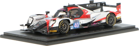 De 1:43 gegoten modelauto van de Oreca 07-Gibson Graff #40 van de 24H LeMans in 2017. De chauffeurs waren J. Allen / F. Matelli en R. Bradley De fabrikant van het schaalmodel is Spark. van Spark