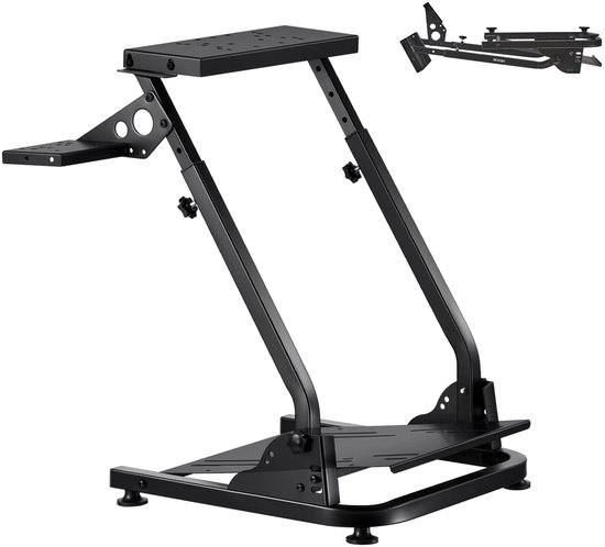 Deniva - Racestuur Standaard – Wheel Stand – Opklapbaar – Verstelbaar – Met Shifter Houder – Voor Logitech, Thrustmaster & Fanatec van Merkloos