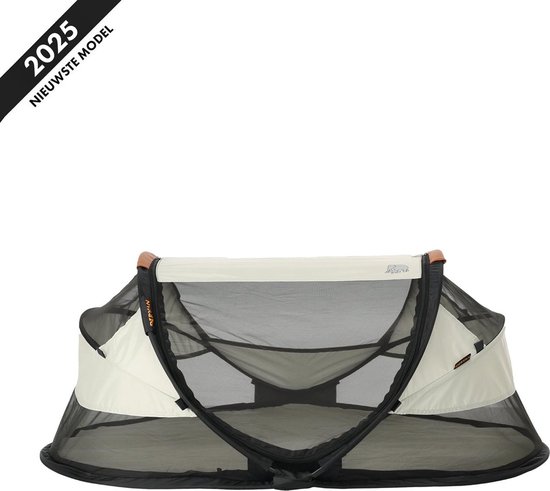 Deryan Baby Luxe Campingbedje – Inclusief zelfopblaasbare matras - Inclusief leren handvatten - Ivory van Deryan
