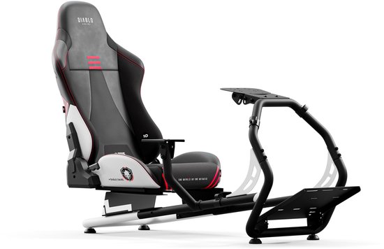 DIABLO CHAIRS - Simracing stoel X-DRIVE - Kabelhouders Kuipstoel, Verstelbare rugleuning kantelhoek - Zwart / Wit van Merkloos