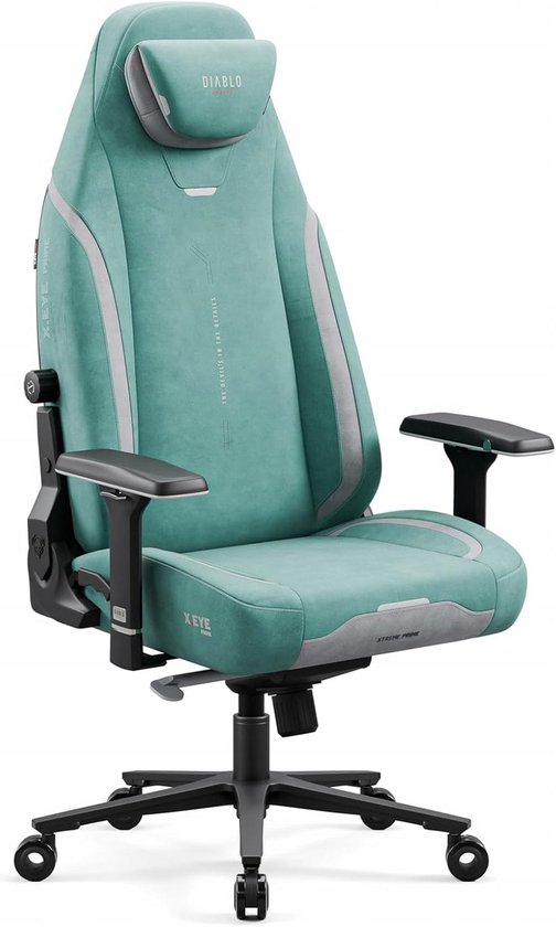 Diablo X-Eye Prime Ergonomische Gaming Stoel in Stof met Koeltechnologie, Magnetische Memory Hoofdsteun, Verstelbare Lendensteun ProSpine, 4D Armleuningen en Metalen Basis, gamingstoel, 140 kg van Merkloos