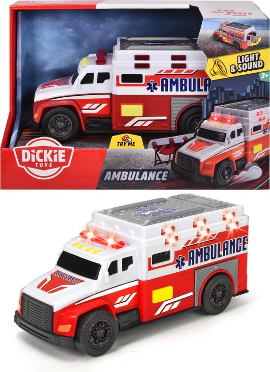 Dickie Toys Ambulance - 15 cm - Licht en Geluid - Speelgoedvoertuig van Dickie Toys