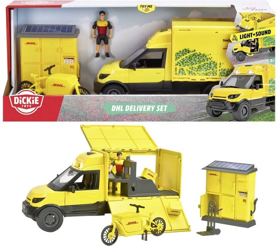 Dickie Toys - Bestelwagen DHL - Postfiets - Leveringen van Dickie Toys