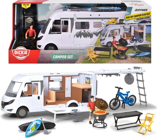 Dickie Toys Hymer Camper - 30 cm - Licht & Accessoires - Speelgoedvoertuig van Dickie Toys
