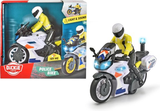 Dickie Toys Politie Motor  - Belgische versie - 17 cm - Licht & Geluid - Speelgoedvoertuig van Dickie Toys