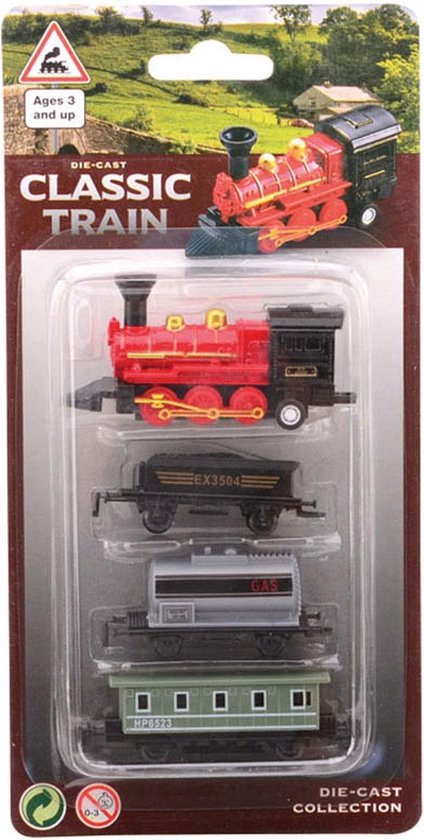 Diecast locomotief met drie wagons. 3+ van Playtive