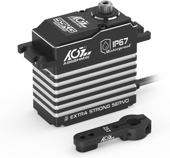 Digitale Stuurservo 55 kg - Waterdichte Brushless Metalen Servo voor RC-modellen 1/8 & 1/10, Stuurhoek 180° van Merkloos