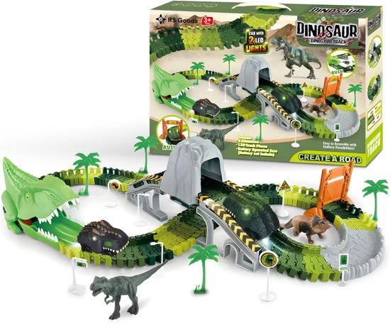 Dinosaurus Racebaan - Met Auto - 120 Onderdelen - Dino - Auto Speelgoed - Jongens Speelgoed - Autobaan - Speelgoed 3 Jaar - Speelgoed 4 Jaar - Speelgoed 5 Jaar - Kinderspeelgoed - Dinosaurus - Speelgoed Autos Jongens van SpecTradings