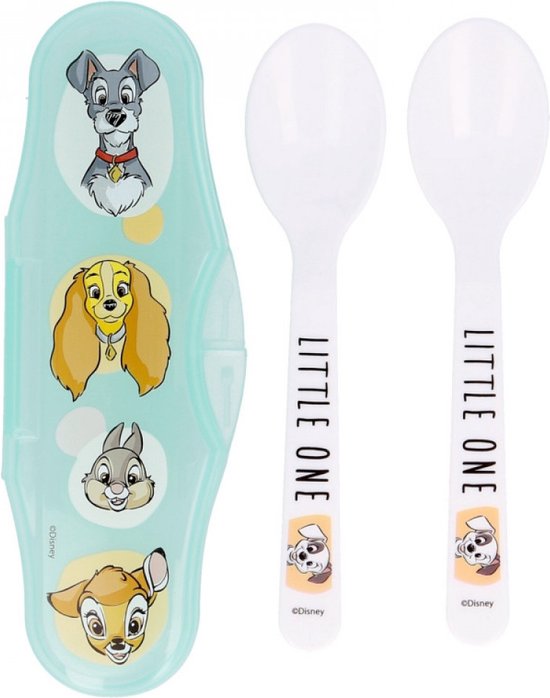 Disney Baby klassiek reisbestekset - opbergdoosje met 2 lepels van Disney