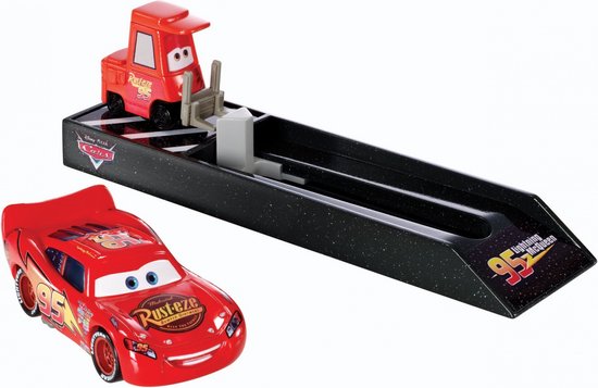 Disney Cars auto Lightning McQueen met Pit Crew Launchers van Merkloos