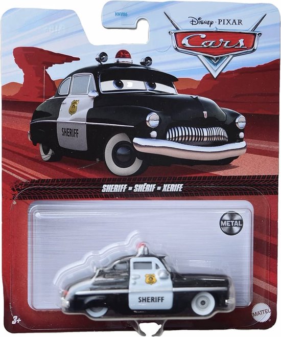 Disney Cars voertuig auto Sheriff politiewagen afmeting 7 cm schaal 1:55 van Merkloos
