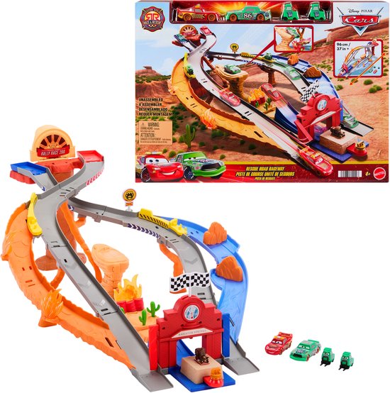 Disney en Pixar Cars Radiator Springs Racen en Redden, Reddingsweg, Racebaan Speelset van Disney