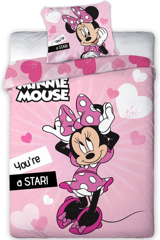 Disney Minnie Mouse Dekbedovertrek, Star - 140 x 200 + 63 x 63 cm - Polyester van Disney