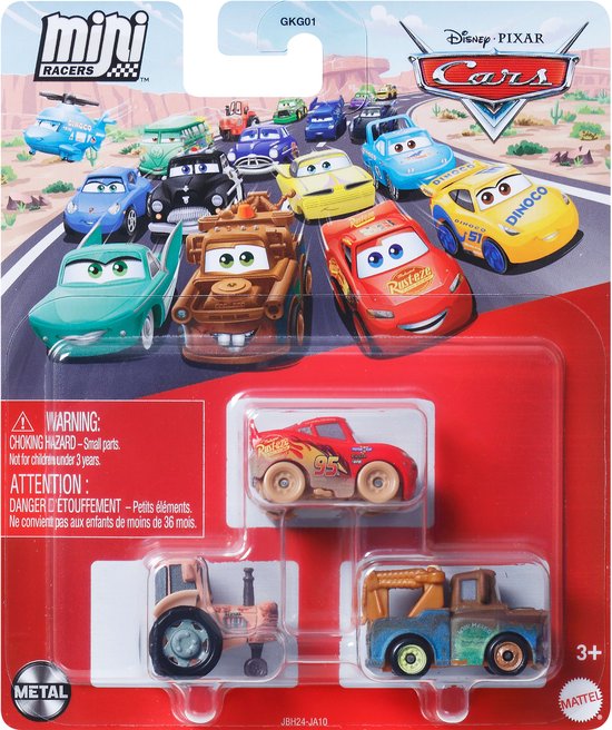 Disney Pixar Cars JBH24, Voertuigenset, 3 jaar, Metaal, Meerkleurig van Mattel
