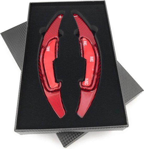 DKG schakelpeddels verlenging schakeling shift paddle van echt glasvezel voor M2 M3 M4 M5 M6 / ROOD