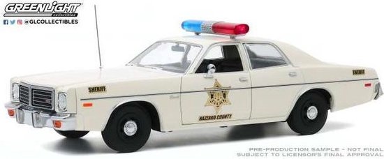 Dodge Coronet 1975 Cream "Dukes of Hazzard County Sheriff" 1-18 Greenlight Collectibles van Merkloos